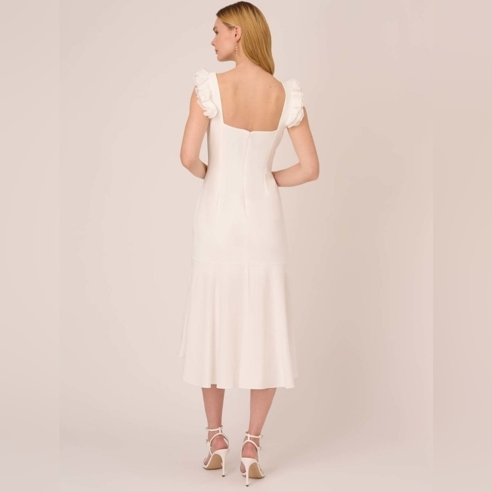 Adrianna Papell Satin Crepe High Low Dress - Picture 4 of 11